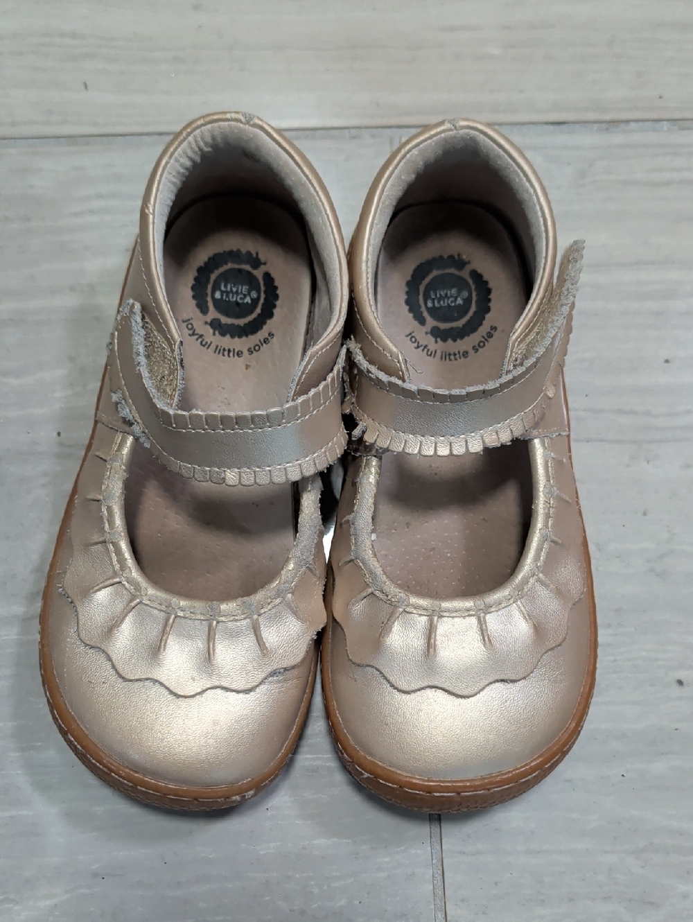 Livie & Luca Metallic Rose Gold Mary Jane Shoes